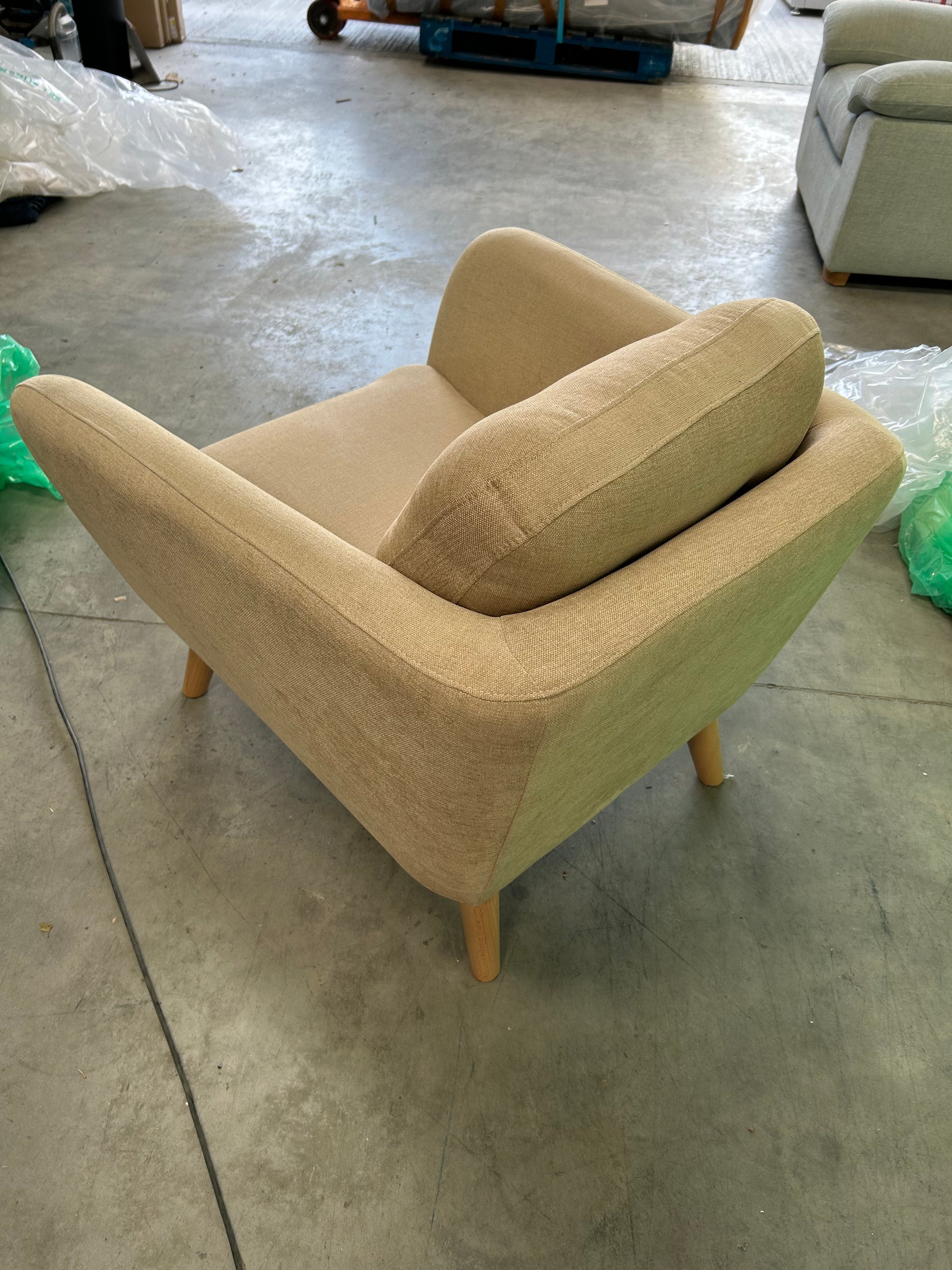 John Lewis Arlo Armchair Easy Clean Chenille Natural