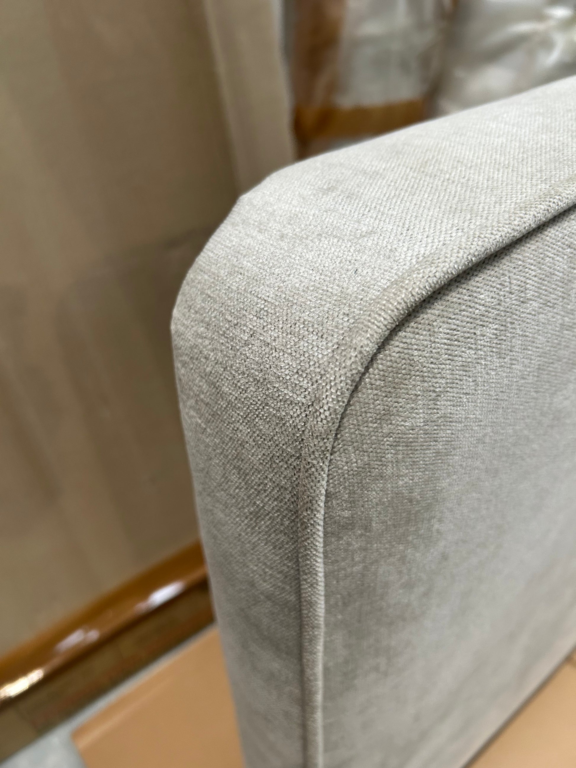 John Lewis Clyde Upholstered Bed Frame, Double, Brushed Weave Beige