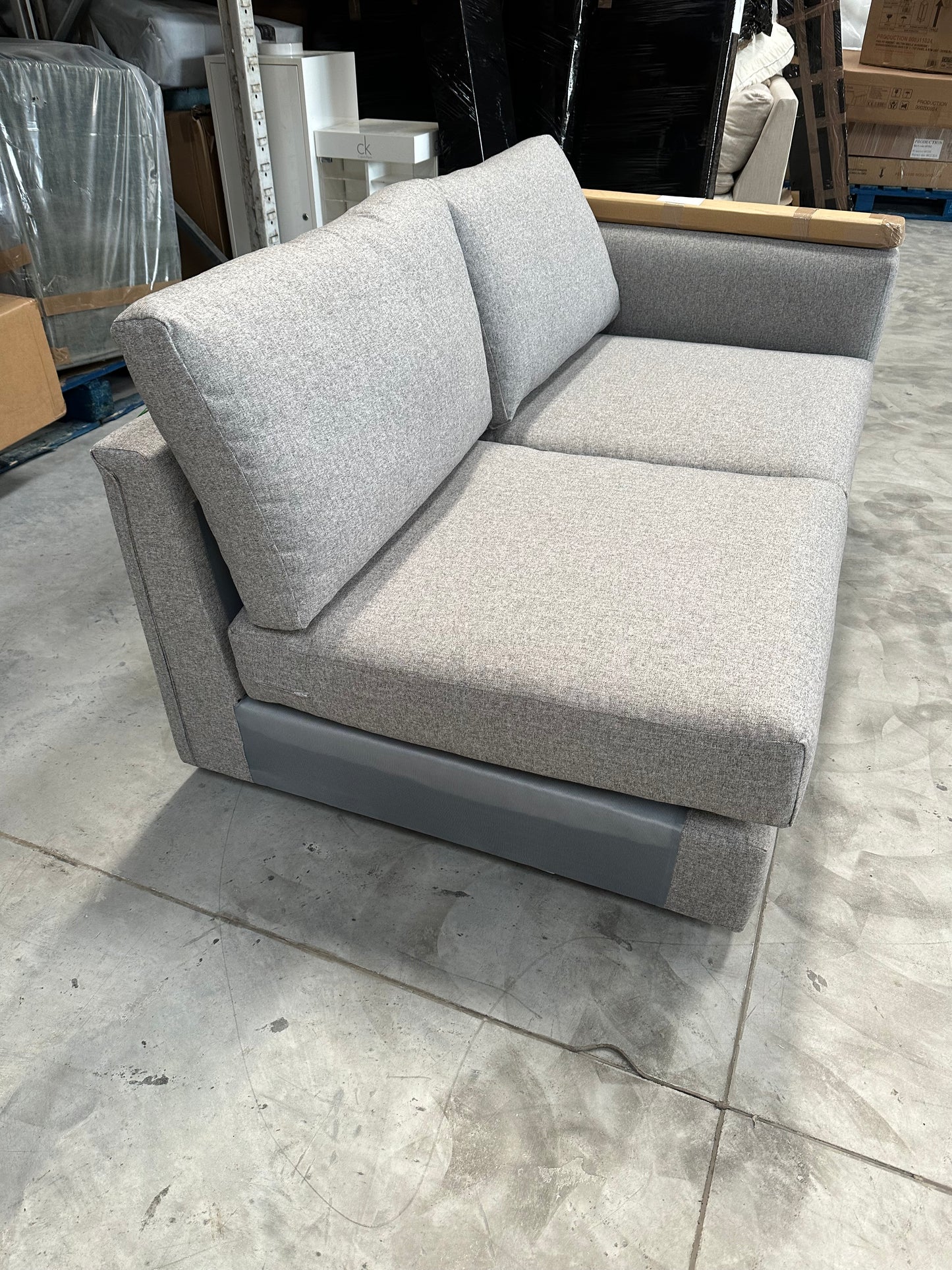 John Lewis + Swoon Rubik Large 3 Seater Sofa, Cinder Grey Wool