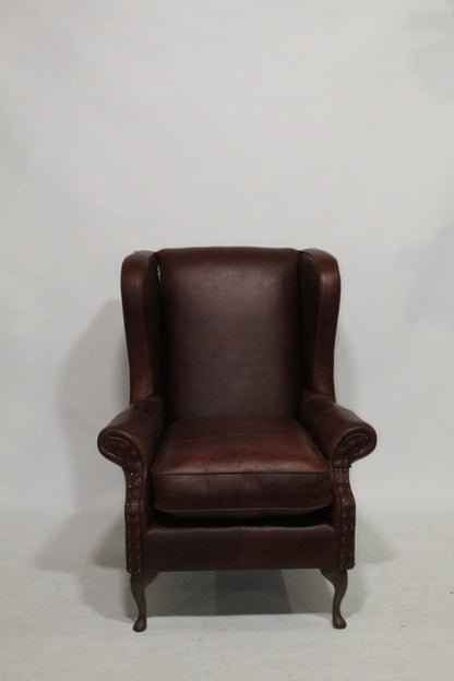 John Lewis Saddle Leather Armchair, Dark Leg, Darwin Dark Brown