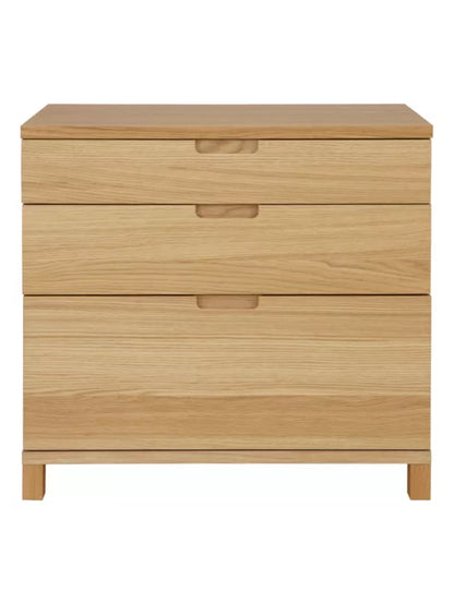 John Lewis Abacus 3-Drawer Wide Filing Chest, FSC-Certified (Oak Wood)