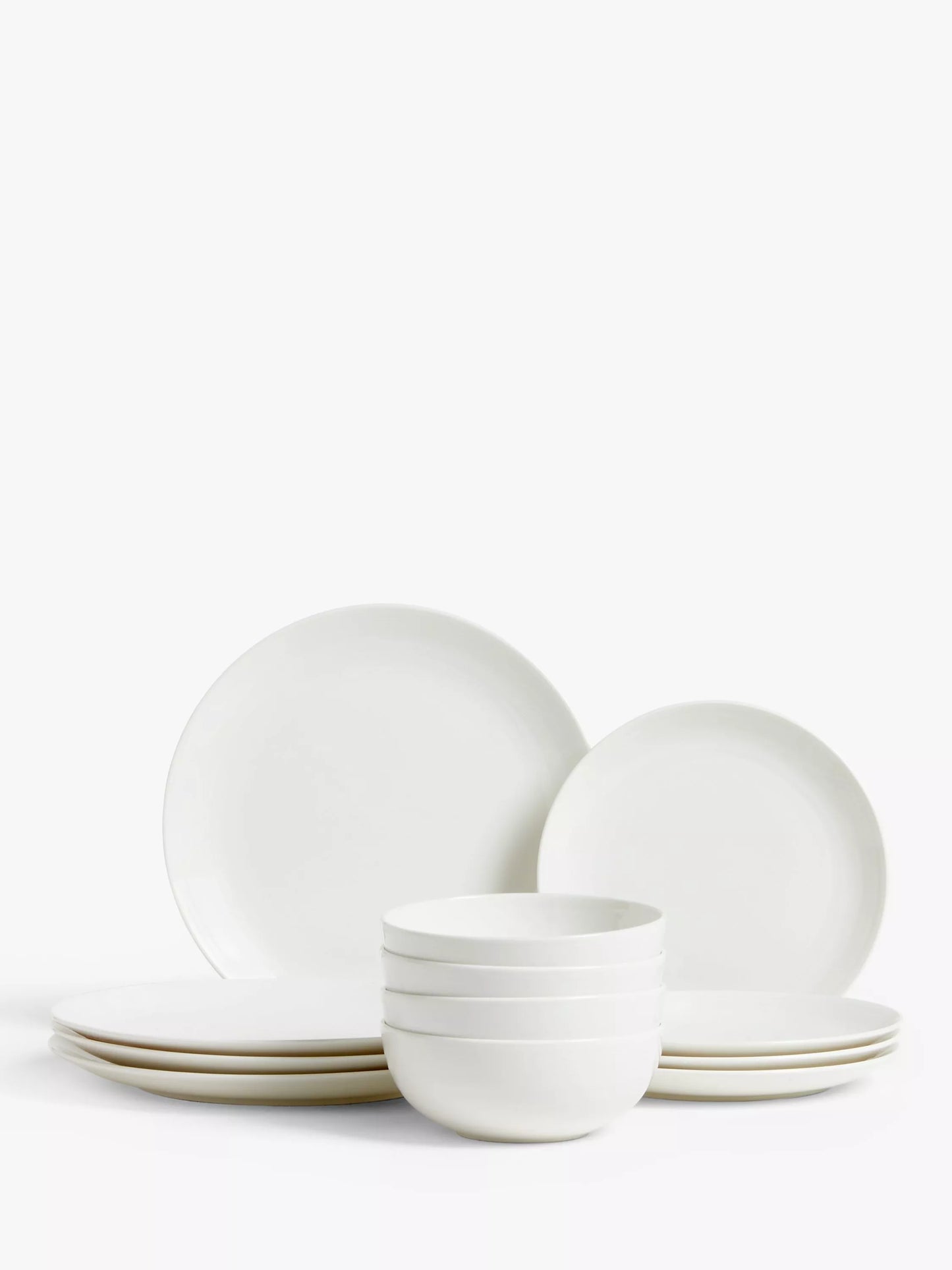 John Lewis Luna Fine China Dinnerware Set, Natural, 12 Piece