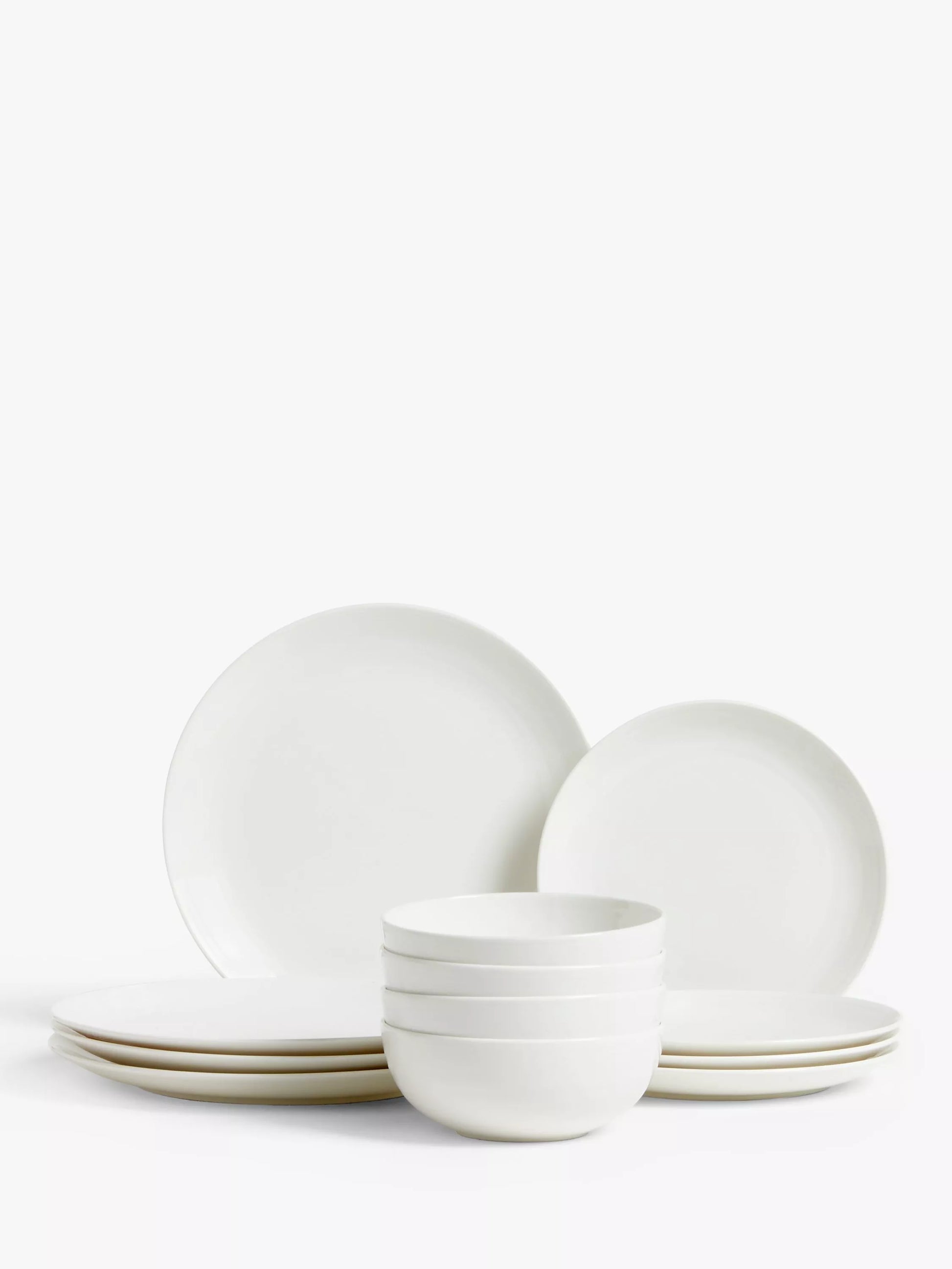 John Lewis Luna Fine China Dinnerware Set, Natural, 12 Piece