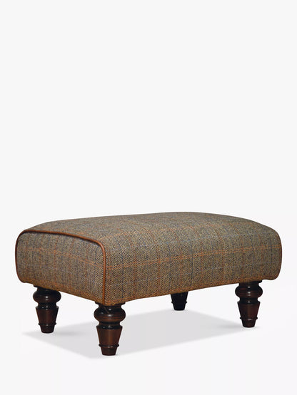 John Lewis Tetrad Lewis Footstool, Harris Tweed Bracken Herringbone