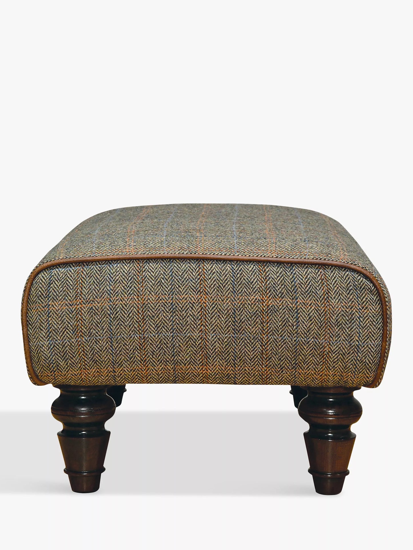 John Lewis Tetrad Lewis Footstool, Harris Tweed Bracken Herringbone
