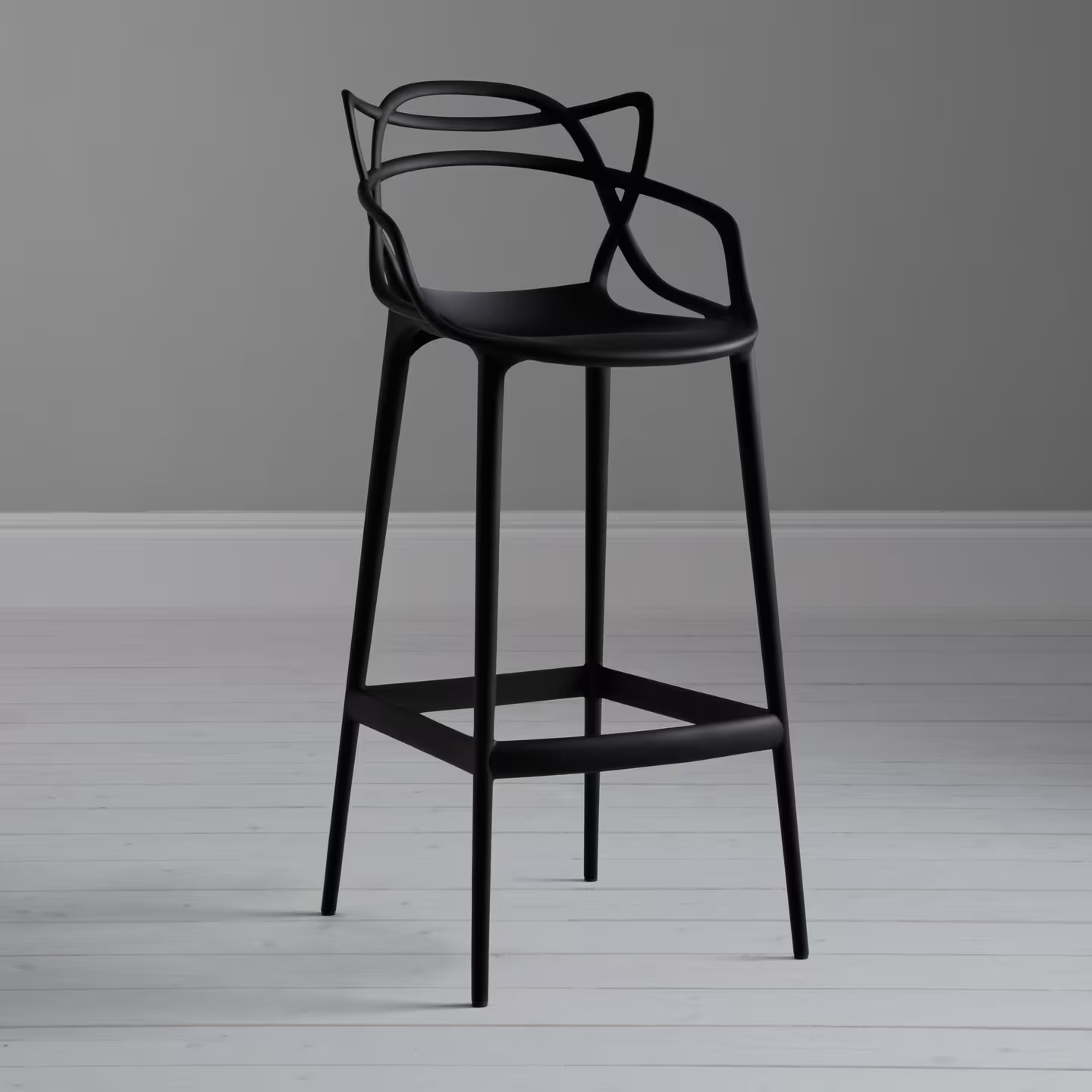 Kartell Philippe Starck for Kartell Masters Bar Stool, Black