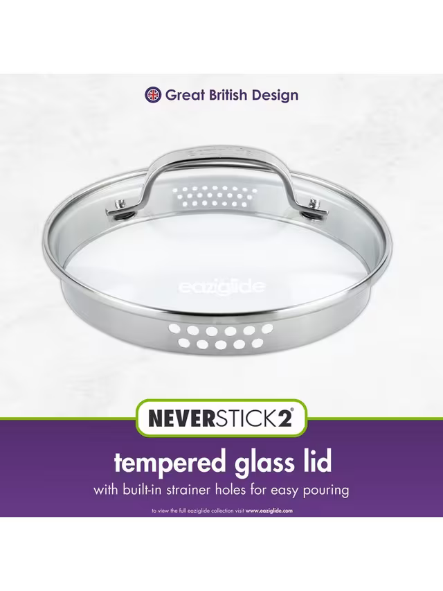 Eaziglide Neverstick2 Aluminium Non-Stick Saucepan Set with Lids, 3 Piece