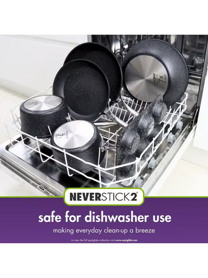 Eaziglide Neverstick2 Aluminium Non-Stick Saucepan Set with Lids, 3 Piece