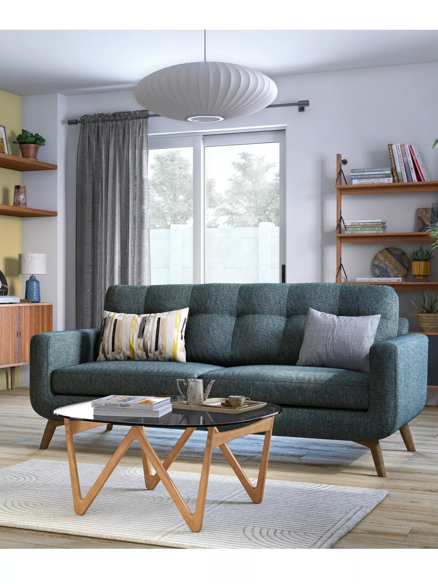 John Lewis Barbican Large 3 Seater Sofa Tweed Navy