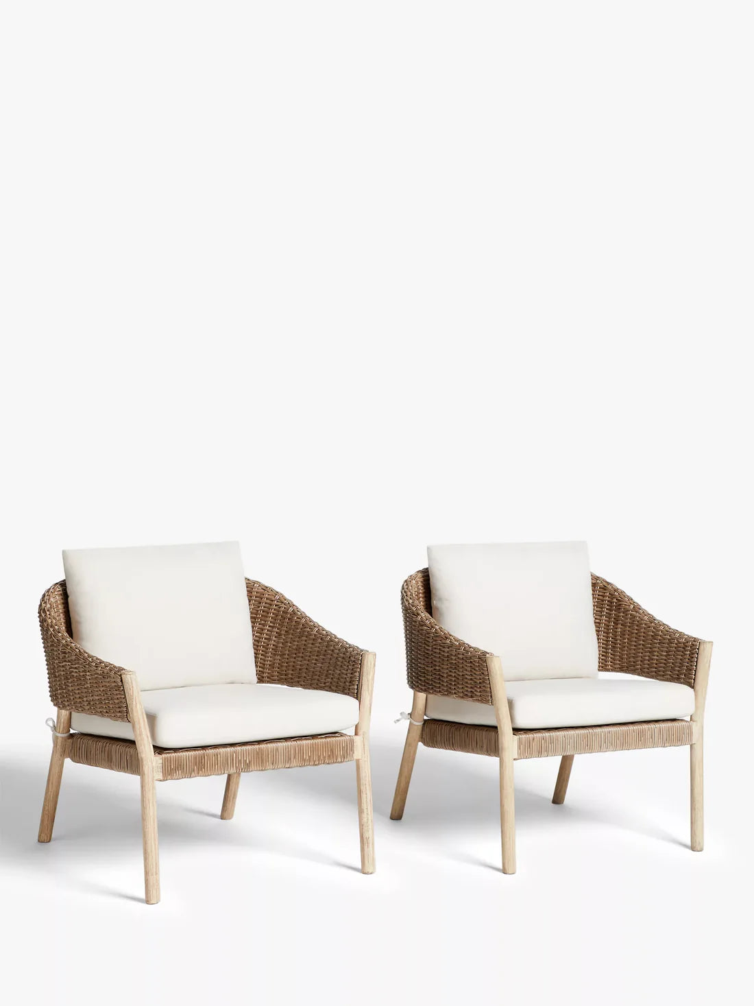 John Lewis Burford Garden Woven Lounging Chairs, Set of 1 , FSC-Certified (Acacia Wood), Natural