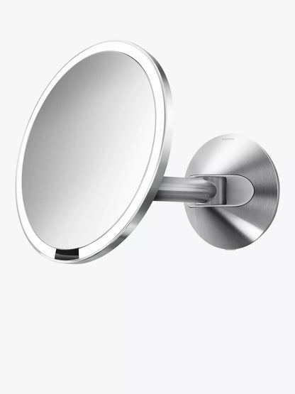 simplehuman Wall Mounted Bathroom Sensor Beauty Mirror, Brushed Stainless Steel