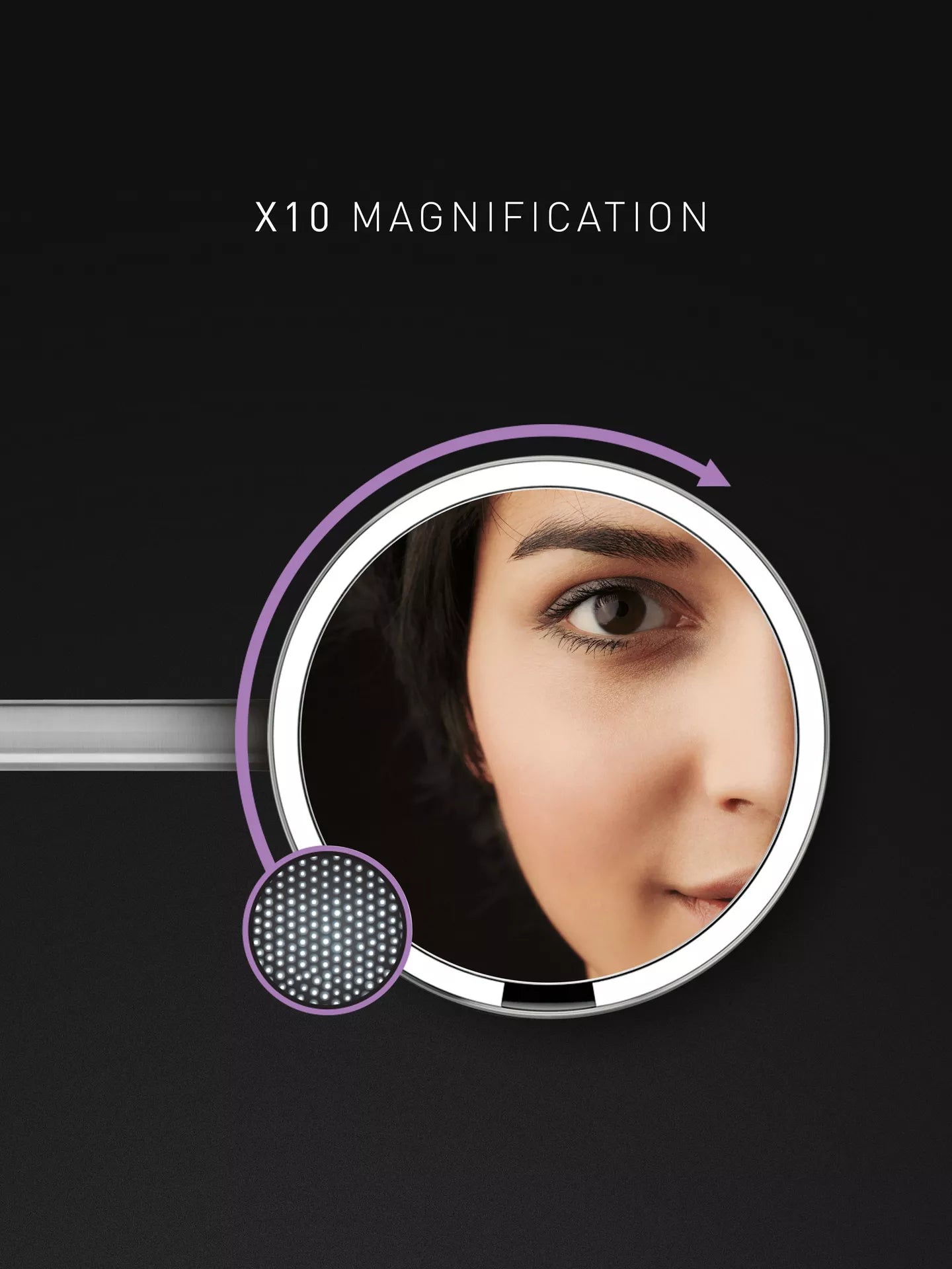 simplehuman Wall Mounted Bathroom Sensor Beauty Mirror, Brushed Stainless Steel