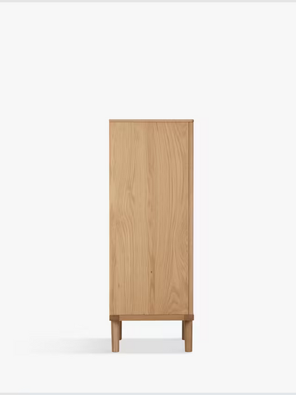 John Lewis Bow 5 Drawer Tallboy Chest, Natural
