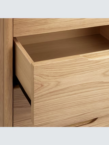 John Lewis Bow 5 Drawer Tallboy Chest, Natural