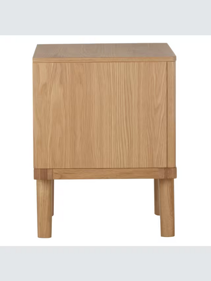 John Lewis Bow 1 Drawer Bedside Table, Natural Oak