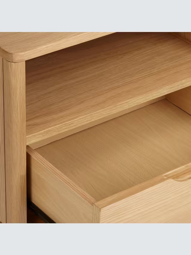 John Lewis Bedside Table Bow 1 Drawer, Natural