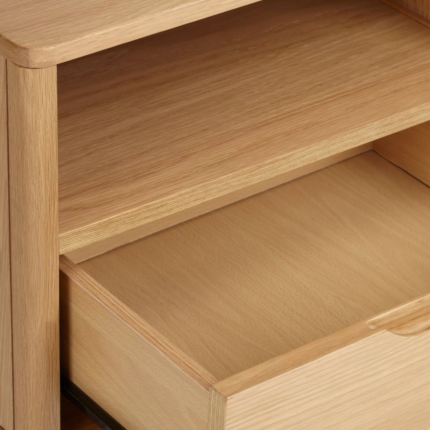 John Lewis Bedside Table Bow 1 Drawer, Natural