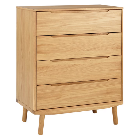 John Lewis Bow 4 Drawer Chest, Natural