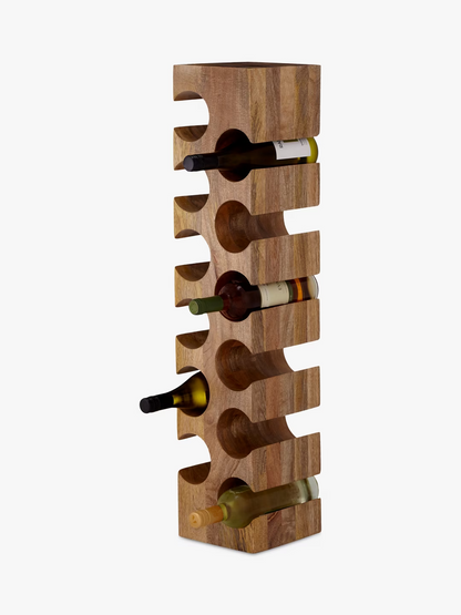 John Lewis Tall Mango Wood Wine Rack, 12 Bottle, Natural