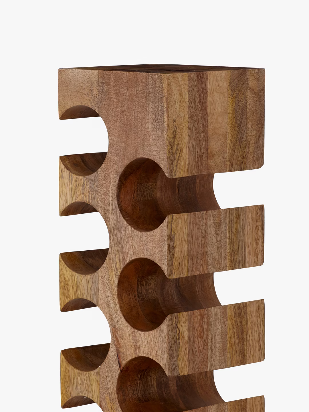 John Lewis Tall Mango Wood Wine Rack, 12 Bottle, Natural