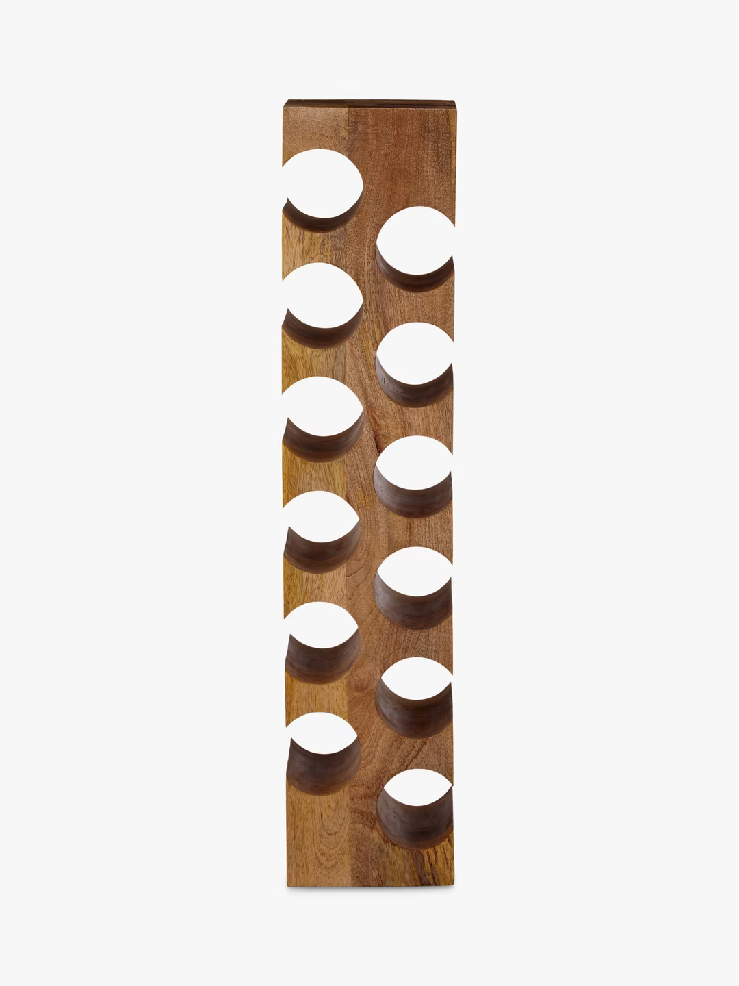 John Lewis Tall Mango Wood Wine Rack, 12 Bottle, Natural