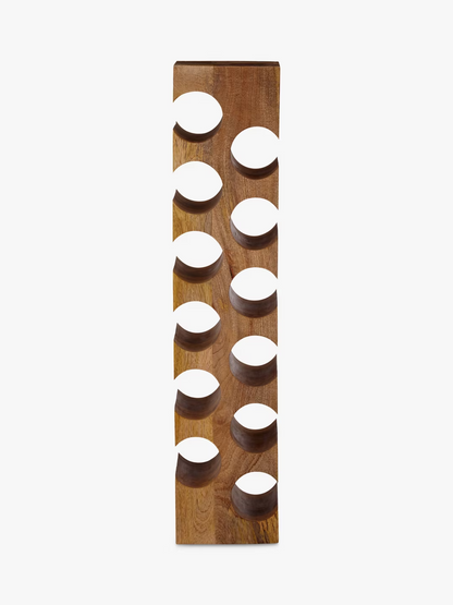 John Lewis Tall Mango Wood Wine Rack, 12 Bottle, Natural