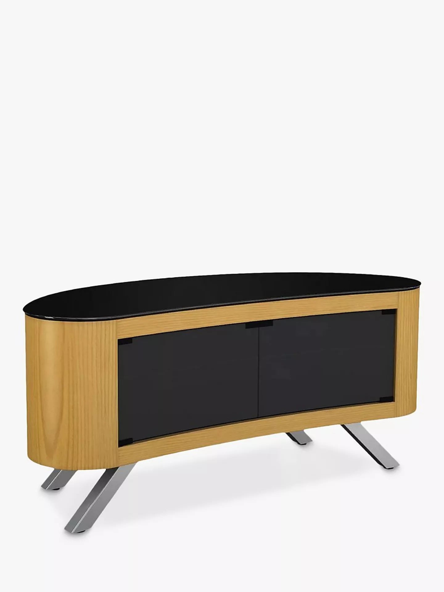 AVF Affinity Premium 1150 Bay Curved TV Stand For TVs Up To 55", Oak