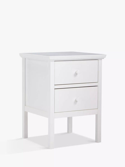 John Lewis Wilton 2 Drawer Bedside Cabinet White