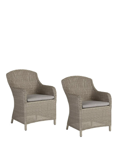 John Lewis Garden Armchairs Dining Dante Deluxe, Set of 2, Grey