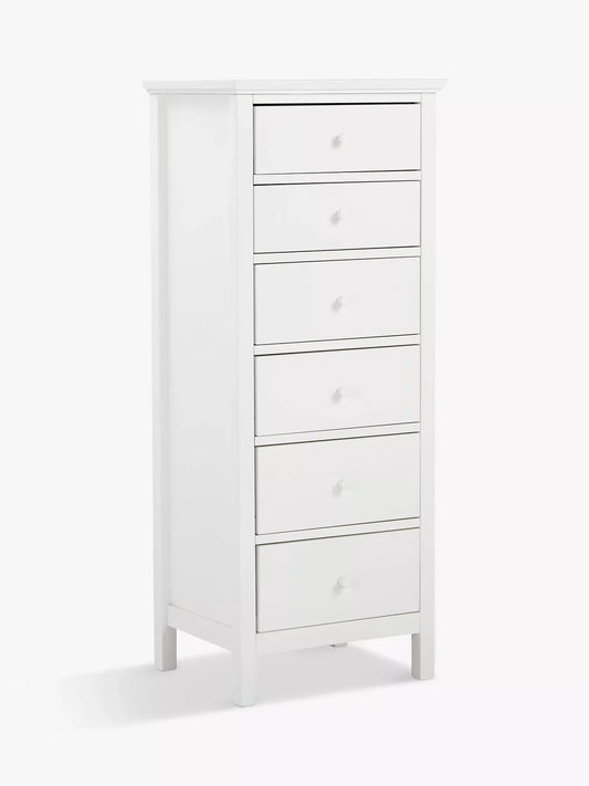 John Lewis ANYDAY Wilton 6 Drawer Tallboy Chest White