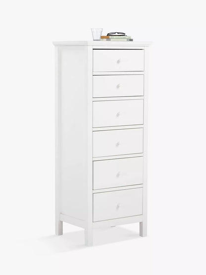 John Lewis ANYDAY John Lewis Wilton 6 Drawer Tallboy Chest White