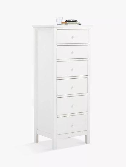 John Lewis ANYDAY Wilton 6 Drawer Tallboy Chest White