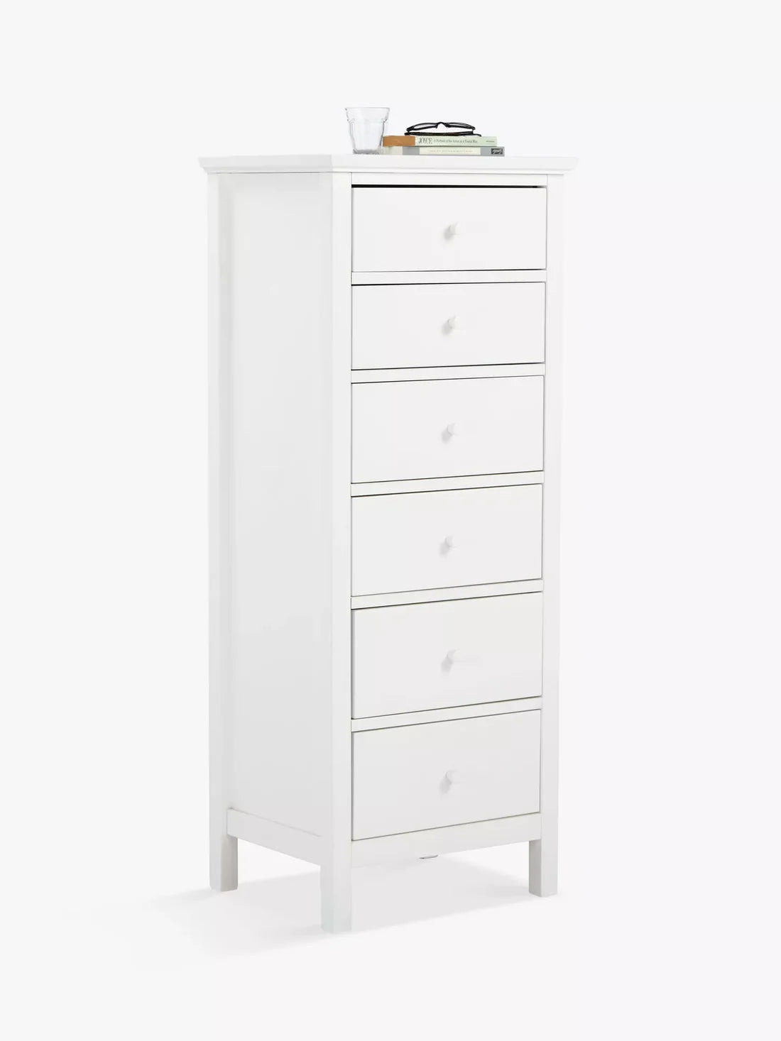 John Lewis Wilton 6 Drawer Tallboy Chest White Bedroom Furniture
