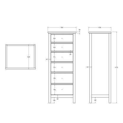 John Lewis ANYDAY Wilton 6 Drawer Tallboy Chest 