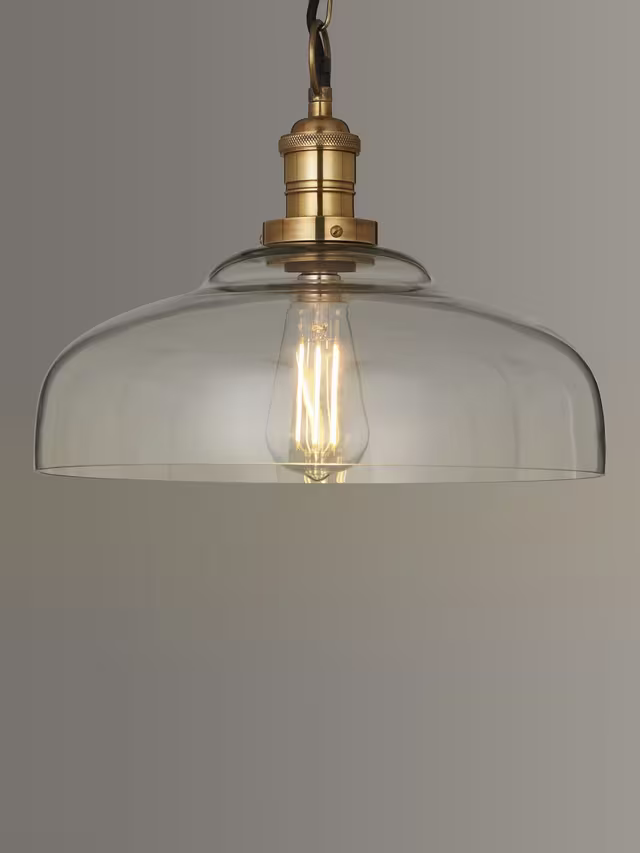 John Lewis Clyde Glass Pendant Ceiling Light, Clear