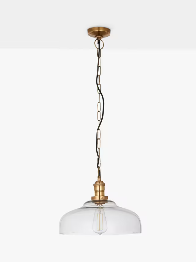 John Lewis Clyde Glass Pendant Ceiling Light, Clear