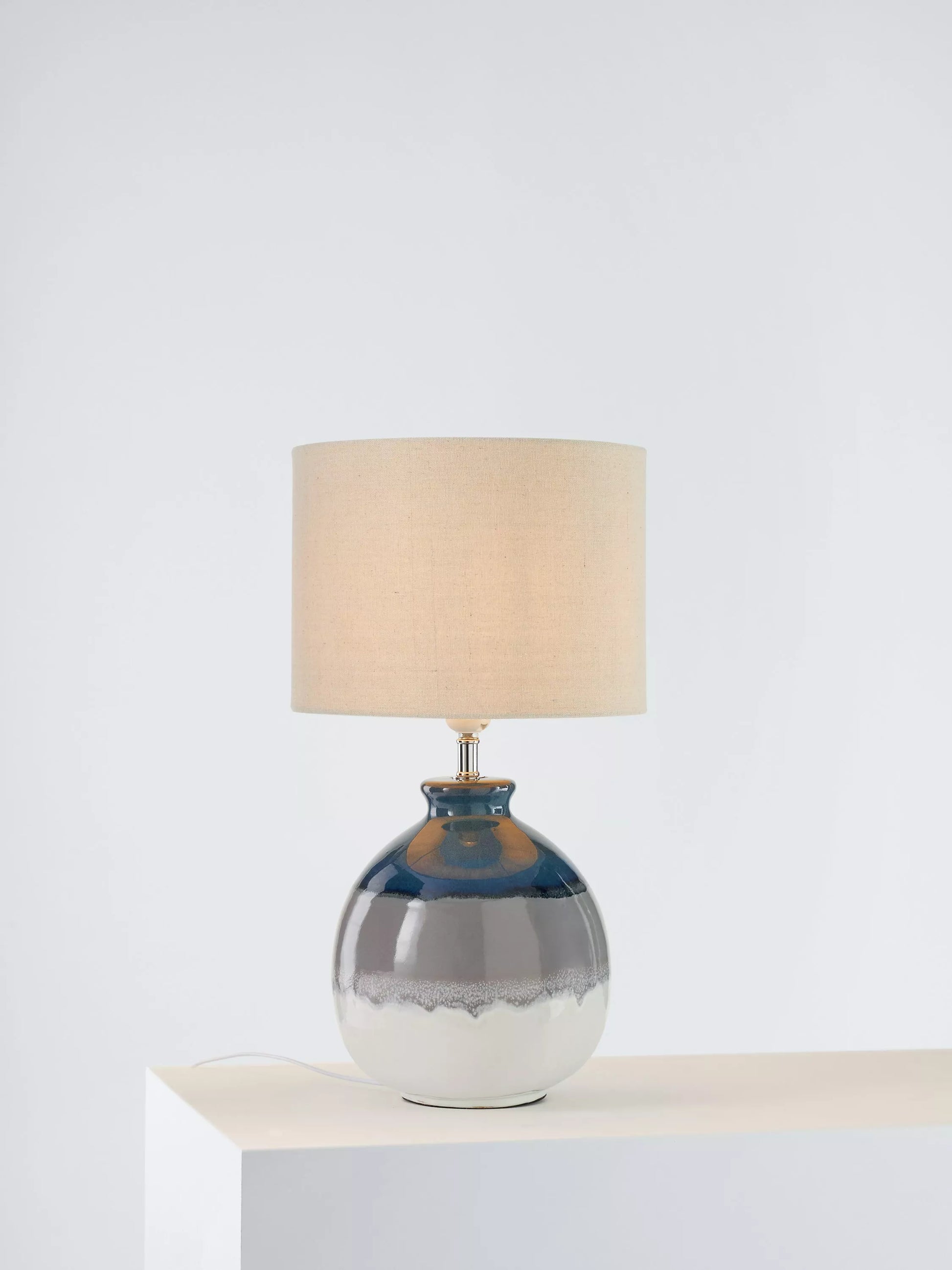 John Lewis Martha Ceramic Table Lamp, Blue/Green