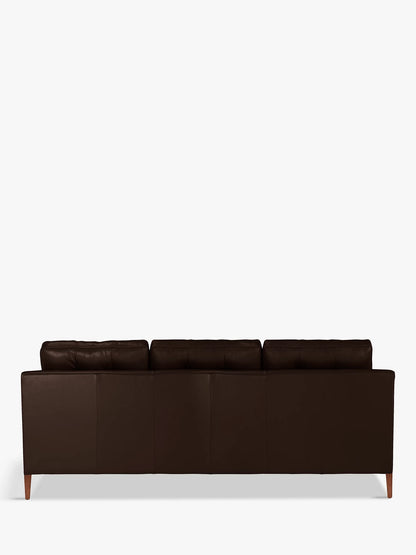 John Lewis Draper Leather Grand 4 Seater Sofa, Dark Leg, Nature Brown