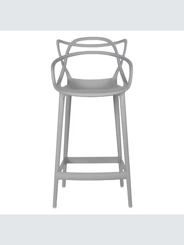 Kartell Philippe Starck for Kartell Masters Bar Stool, Grey Kitchen Dining