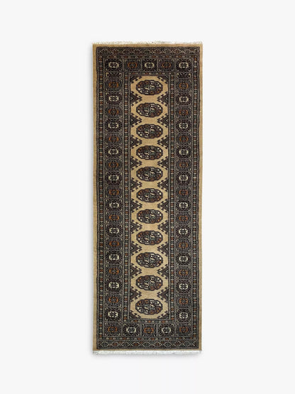 Gooch Luxury Hand Knotted Pakistan Bokhara Handmade Rug, Cream, Runner, L185 x W