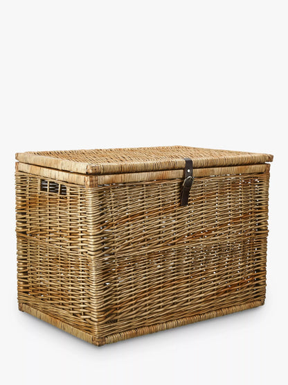 John Lewis Modern Country  Woven Trunk with Leather Strap, Natural