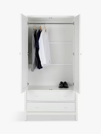 John Lewis Wilton 2 Door Wardrobe, White