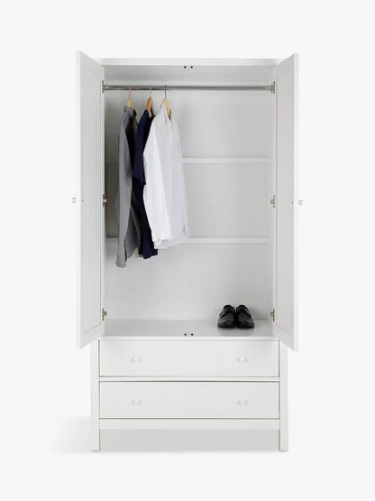 John Lewis Wilton 2 Door Wardrobe, White Bedroom Storage