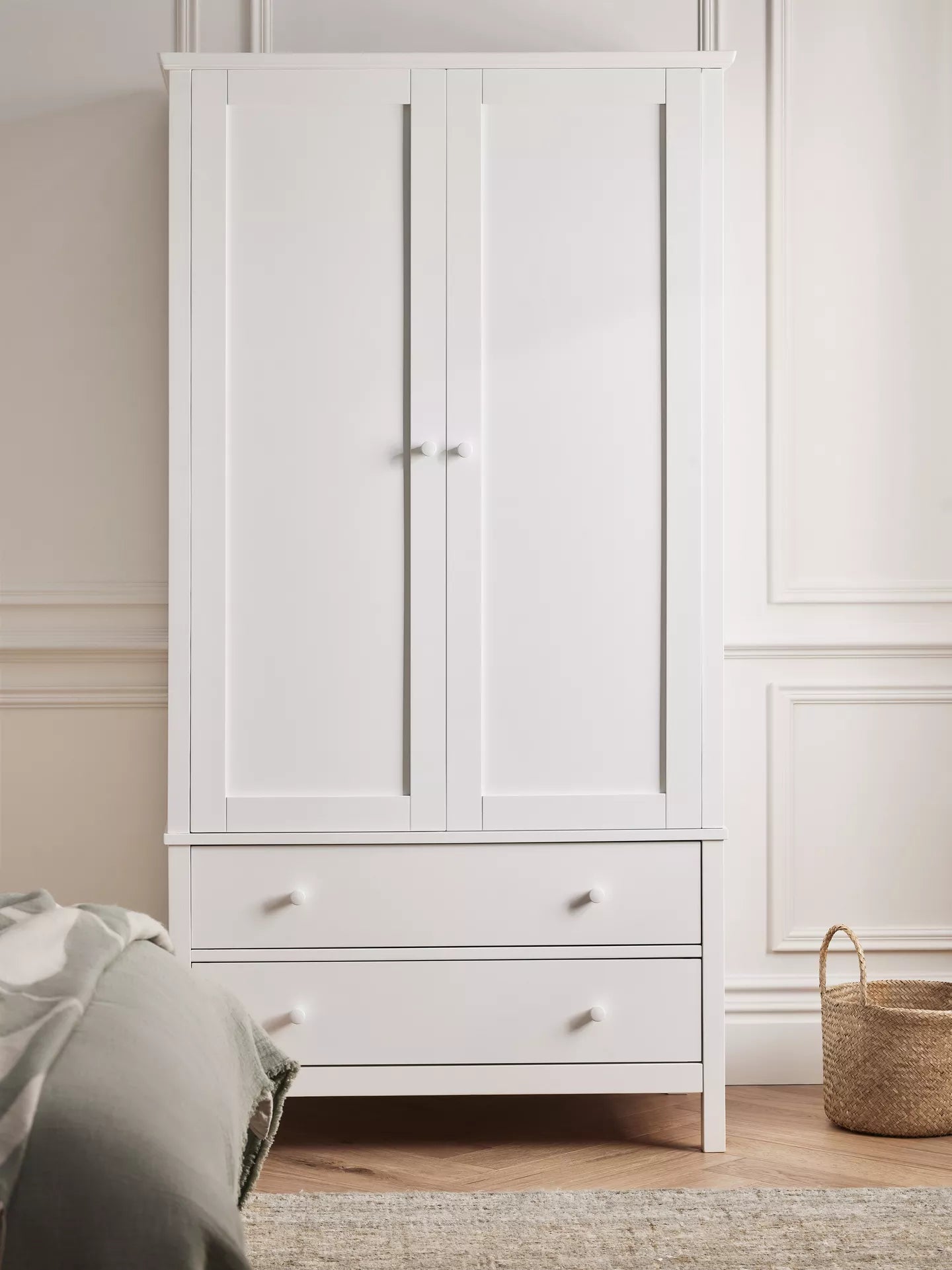 John Lewis Wilton 2 Door Wardrobe, White Bedroom Storage