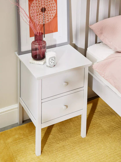 John Lewis Wilton 2 Drawer Bedside Cabinet White Storage