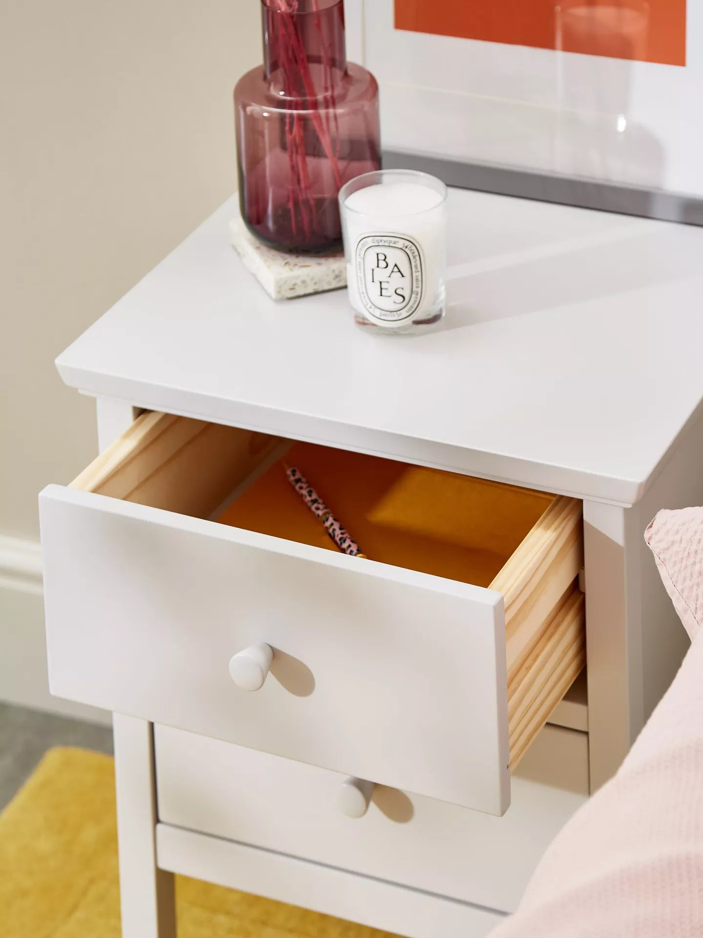 John Lewis Wilton 2 Drawer Bedside Cabinet White