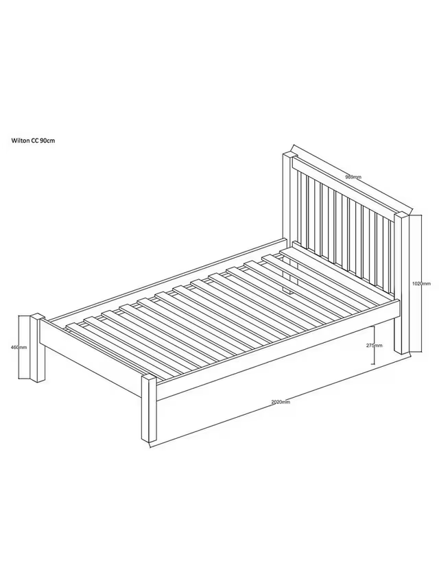 John Lewis Wilton Child Compliant Bed Frame, Single, White