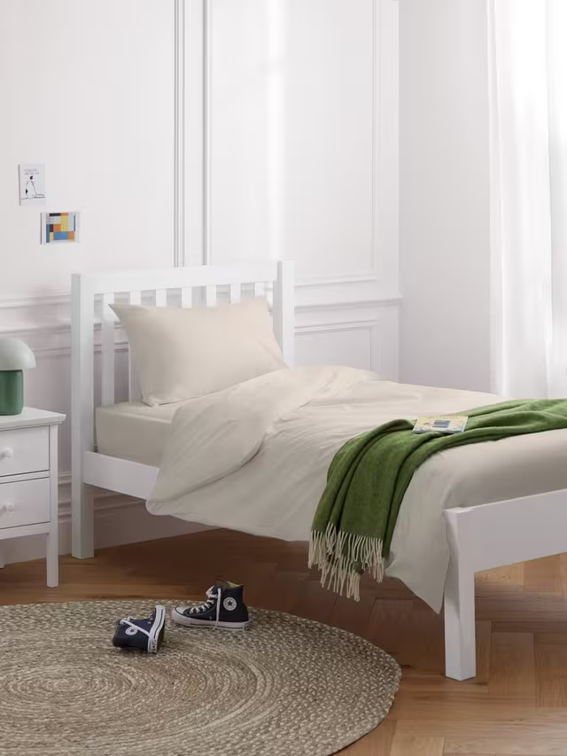 John Lewis Wilton Child Compliant Bed Frame, Single, White
