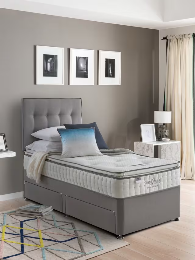 Silentnight Non Sprung 2 Drawer Divan Storage Bed Single Slate Grey