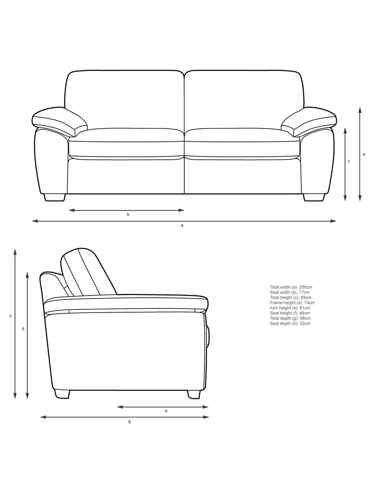 John Lewis Camden Large 3 Seater Sofa in Bespoke Fabric